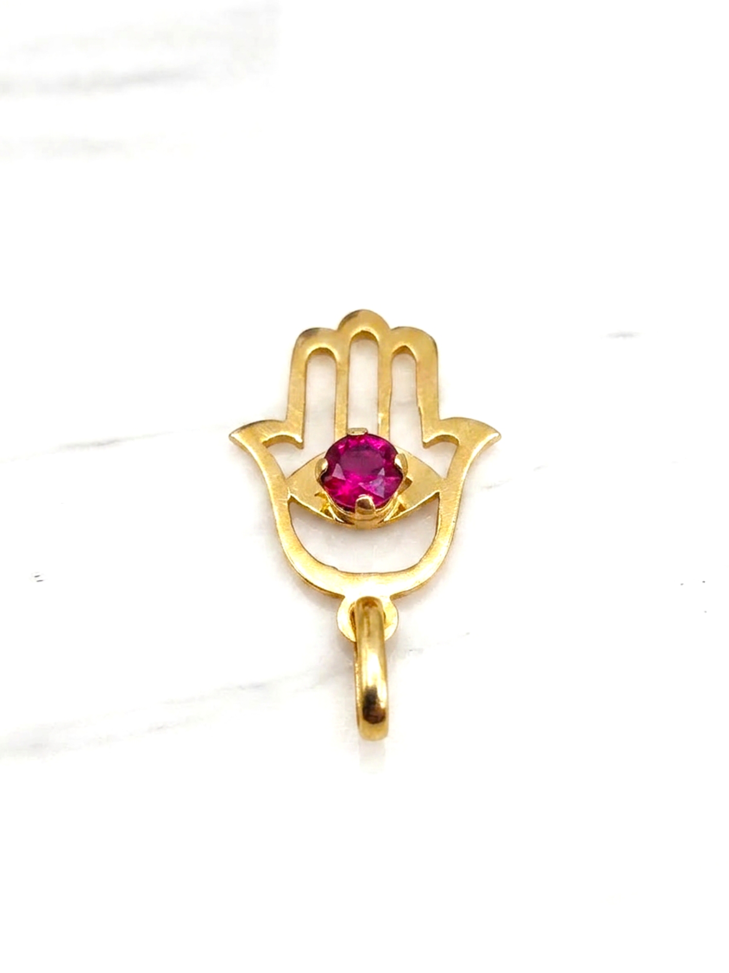 Colgante mano de fátima rubí mediano Oro 18k 3
