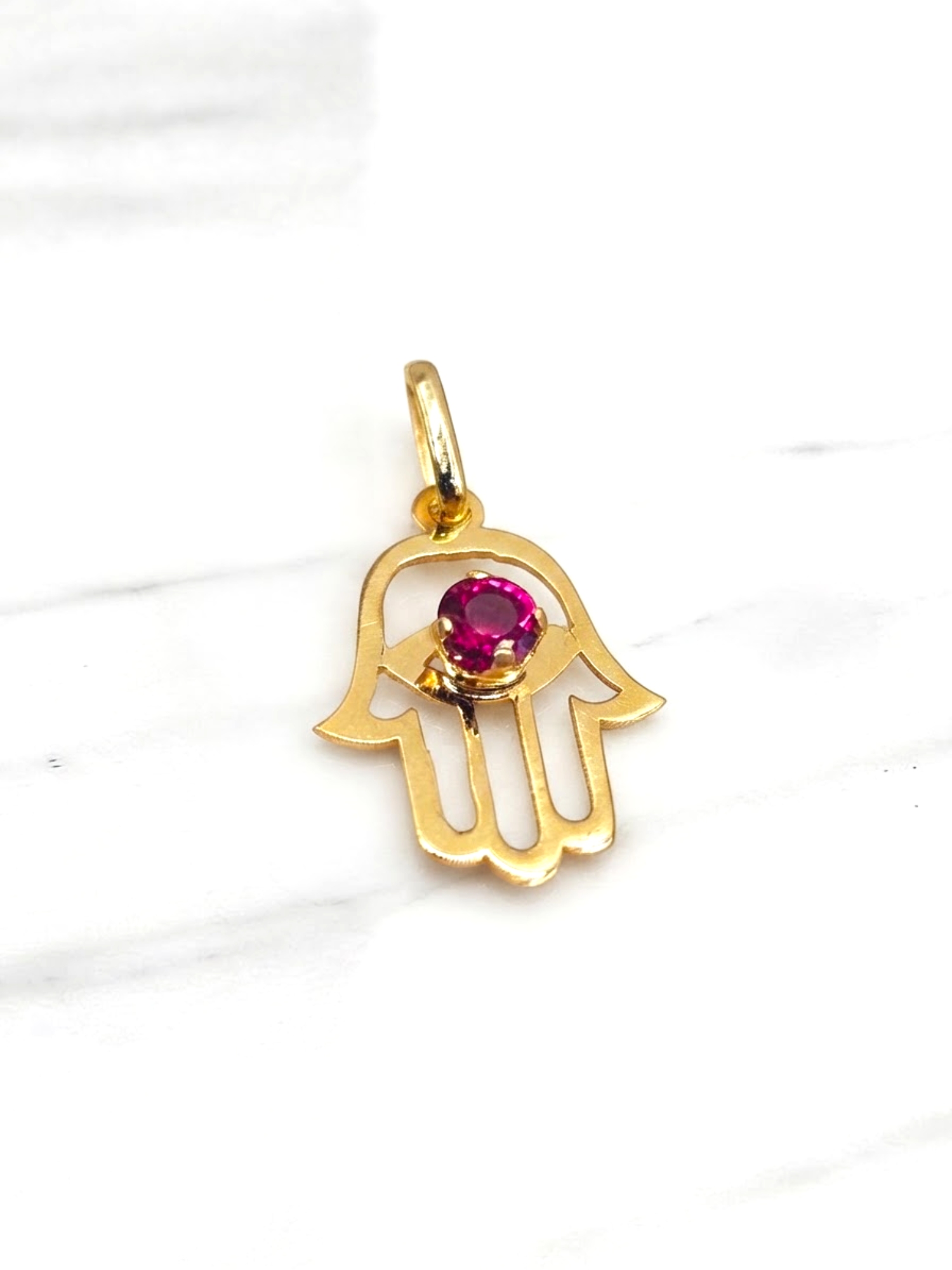 Colgante mano de fátima rubí mediano Oro 18k 4