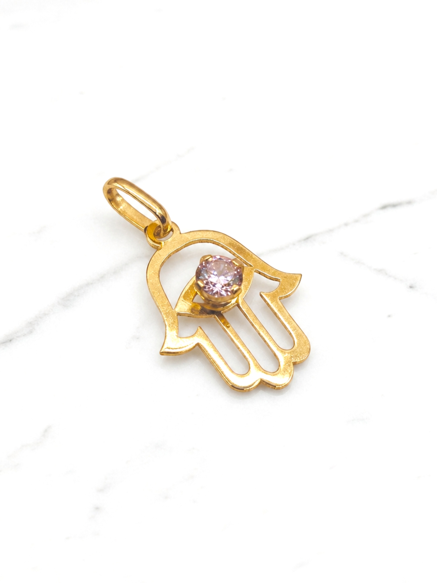 Colgante mano de Fátima rosa de Francia Oro 18k 3