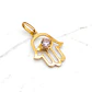 Colgante mano de Fátima rosa de Francia Oro 18k - Miniatura 3