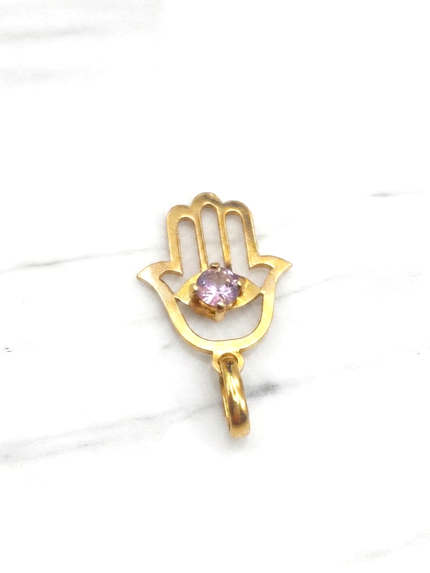 Colgante mano de Fátima rosa de Francia Oro 18k 4