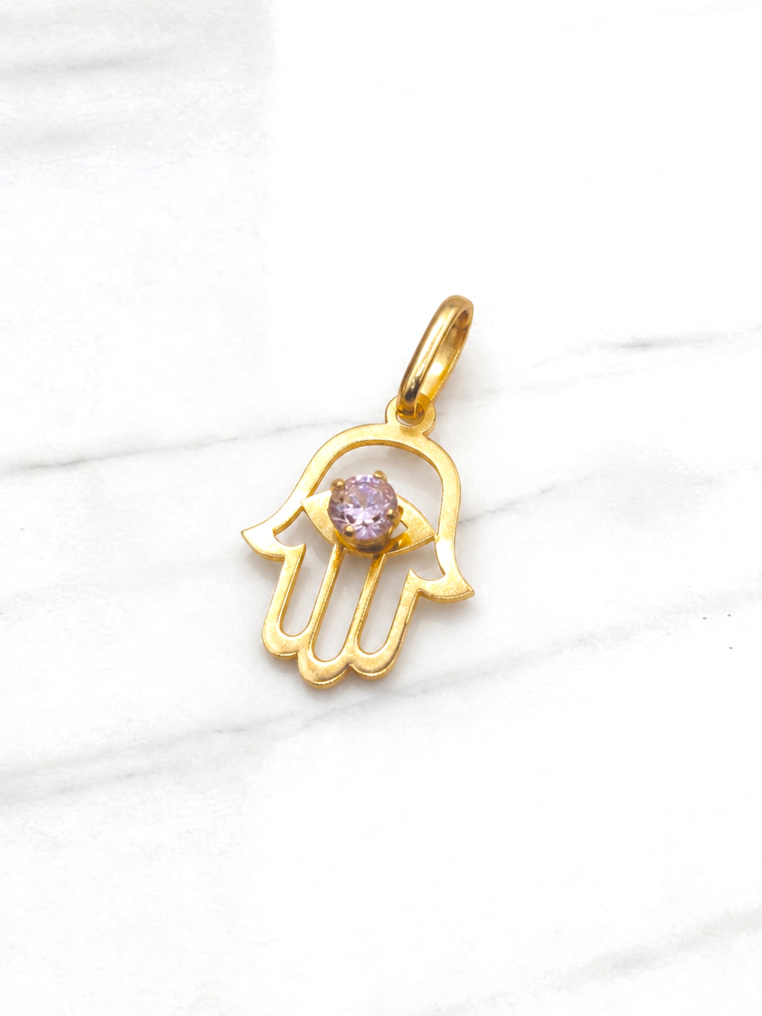 Colgante mano de Fátima rosa de Francia Oro 18k 1