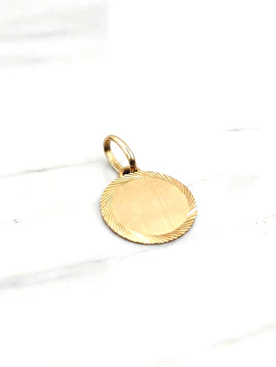 Colgante disco 1.5 cm Oro 18k 
