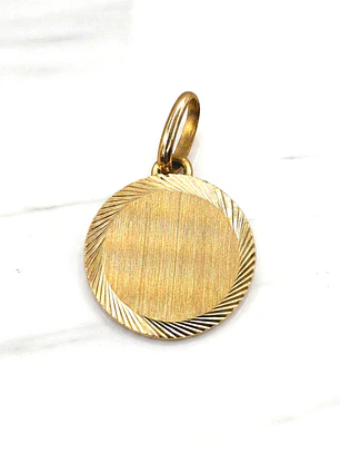 Colgante disco 1.5 cm Oro 18k 
