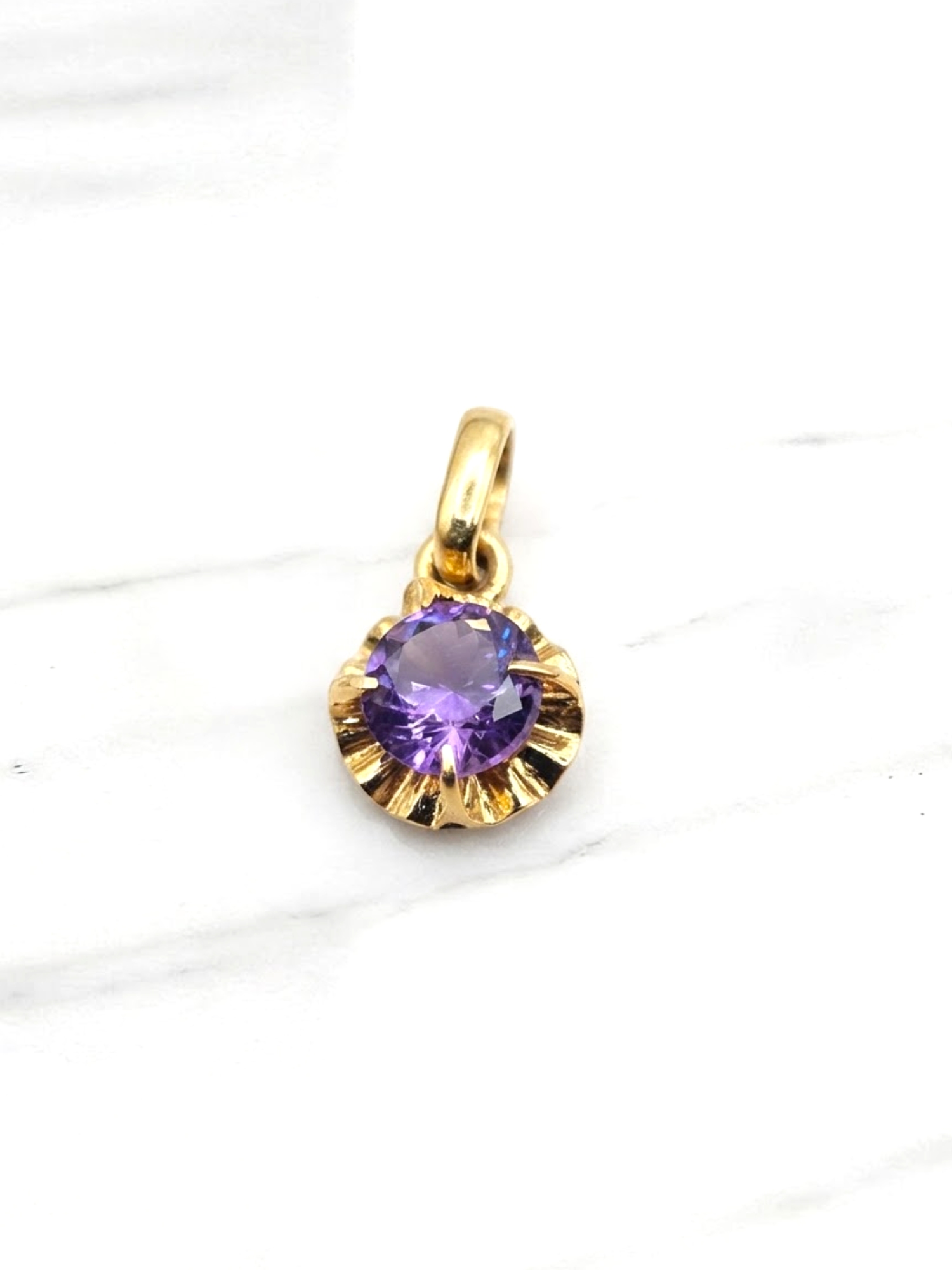 Colgante chatón Amatista oro 18k  4
