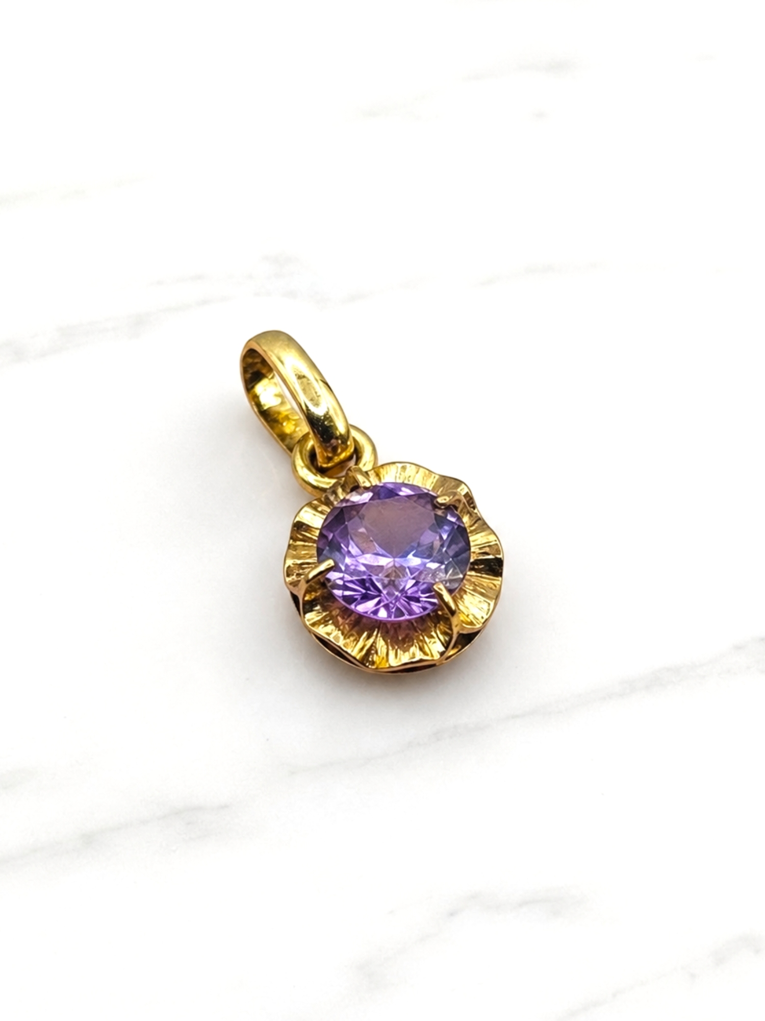 Colgante chatón Amatista oro 18k  5
