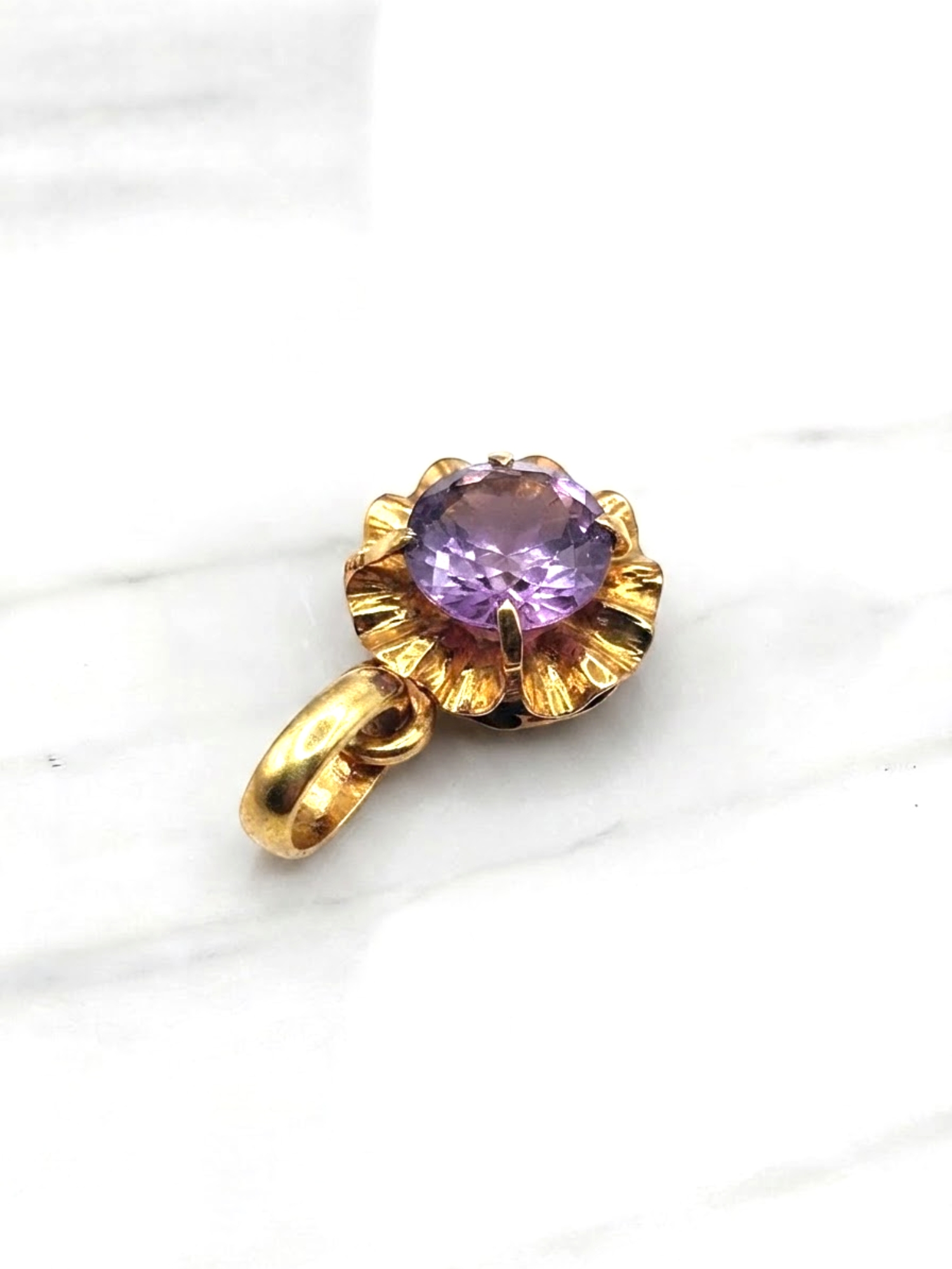 Colgante chatón Amatista oro 18k  2