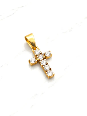 Colgante cruz circones Oro 18k 