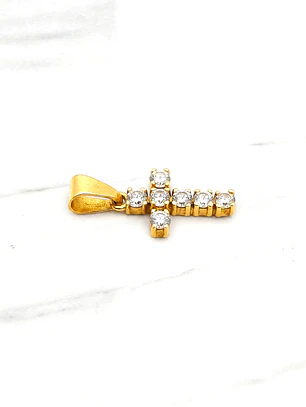 Colgante cruz circones Oro 18k 