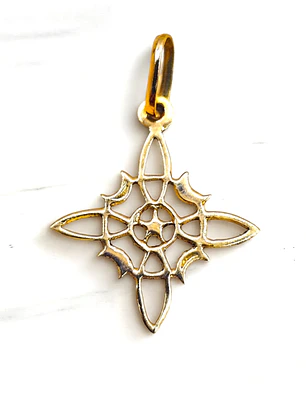 Colgante nudo de bruja silueta Oro 18k 