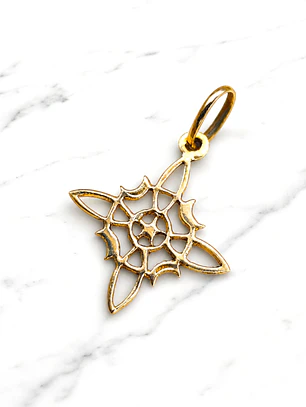 Colgante nudo de bruja silueta Oro 18k 