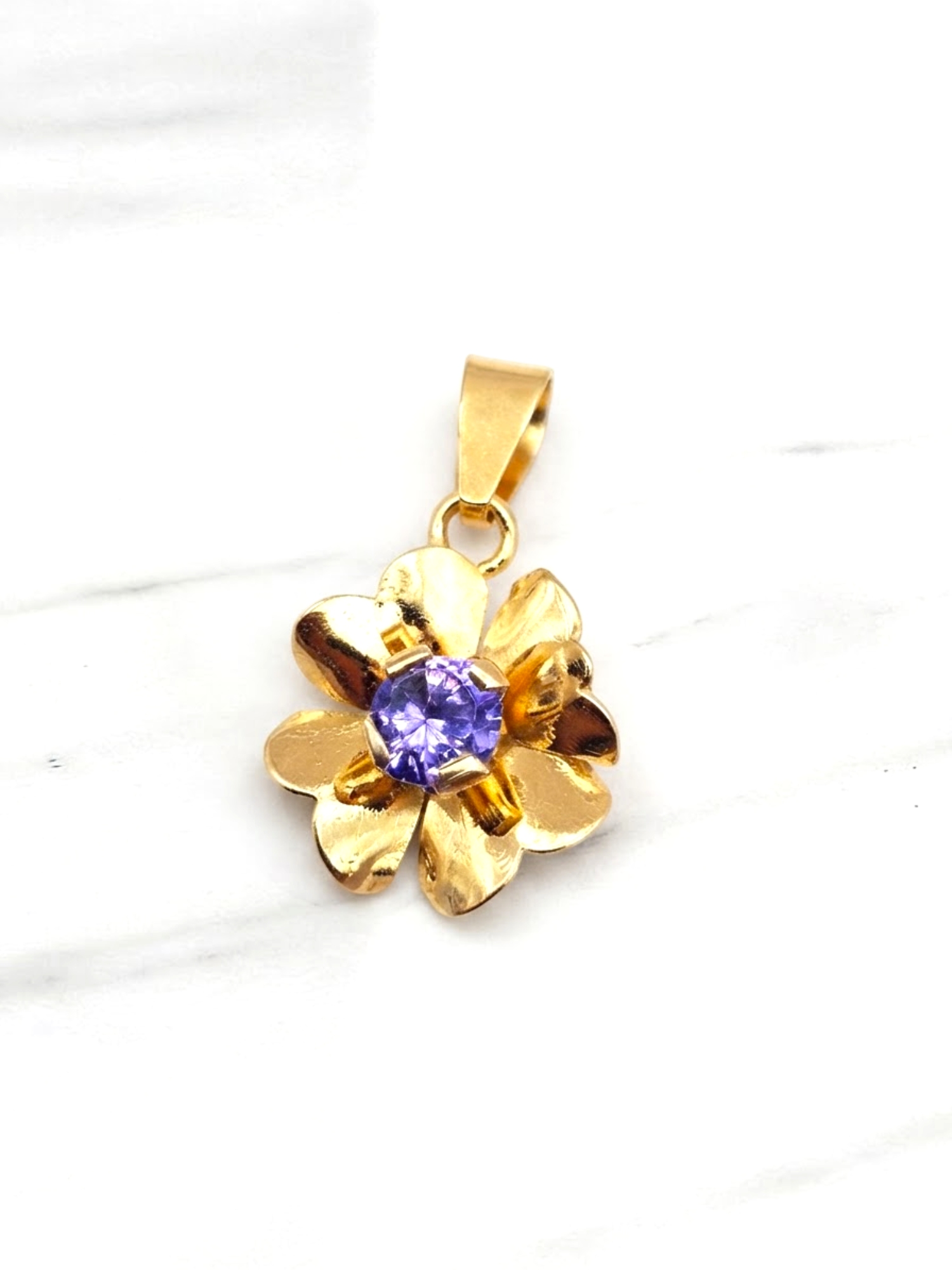 Colgante flor amatista Oro 18k 4