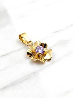 Colgante flor amatista Oro 18k