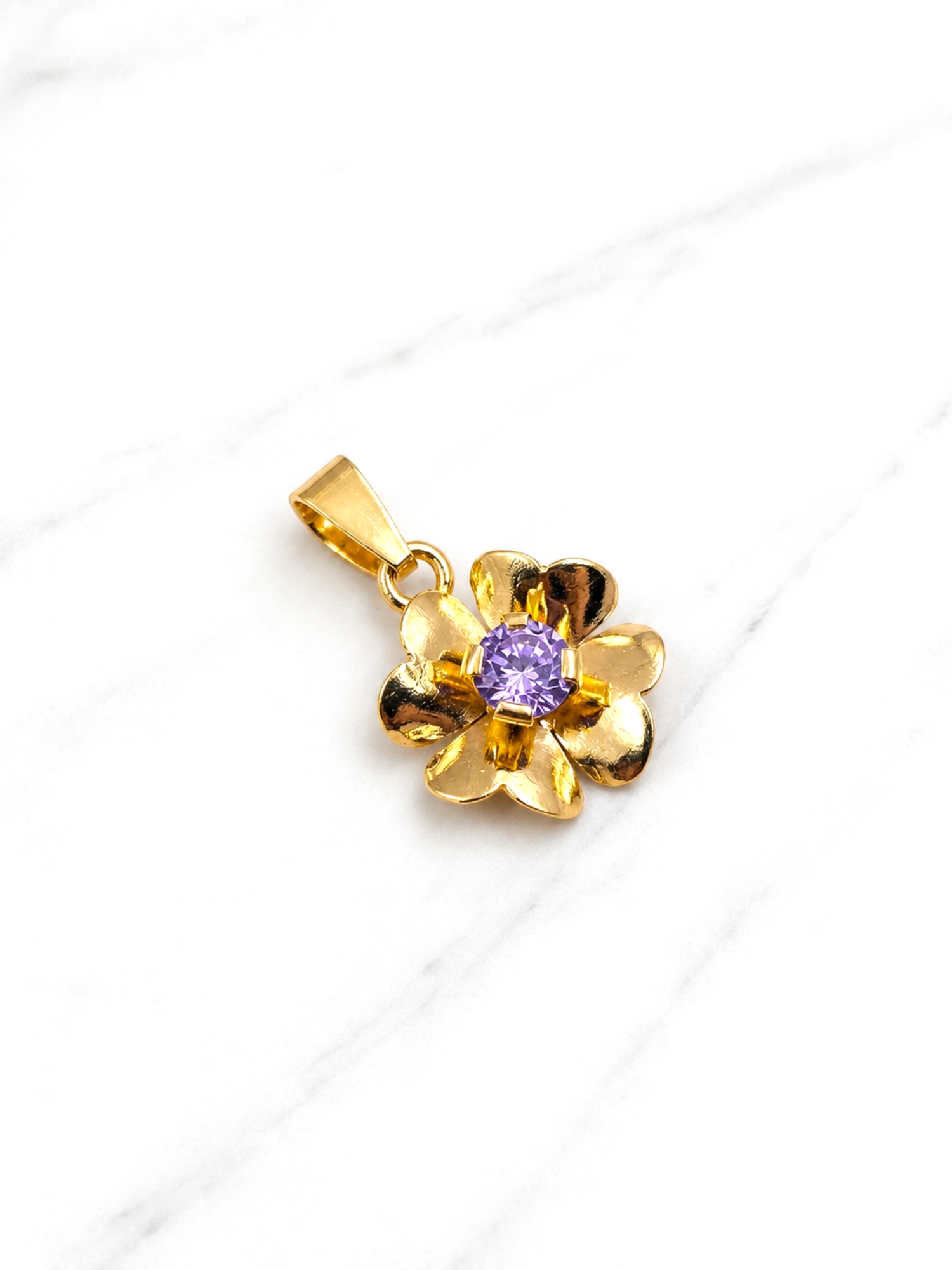Colgante flor amatista Oro 18k 3