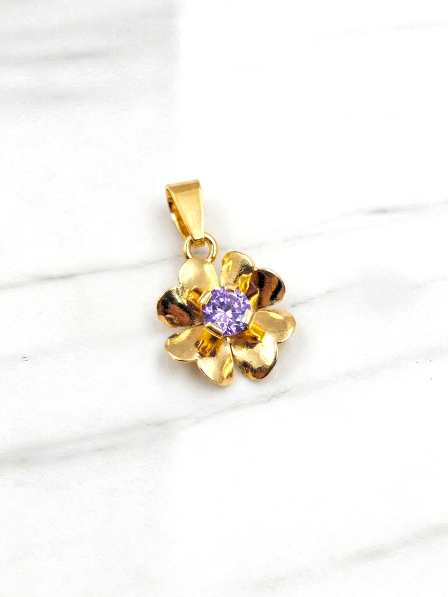 Colgante flor amatista Oro 18k 5