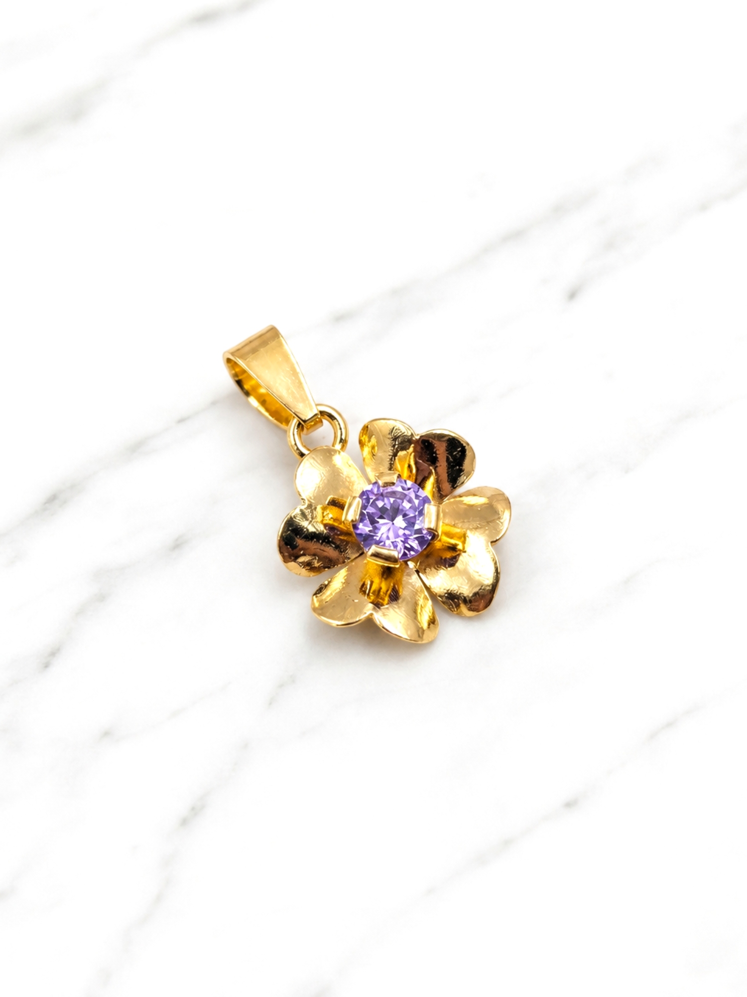 Colgante flor amatista Oro 18k 2