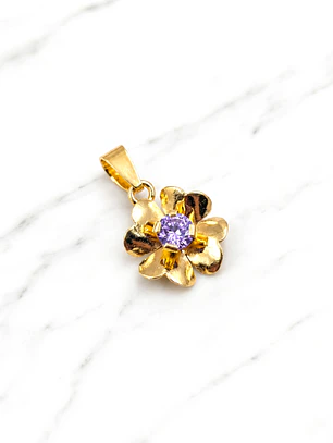 Colgante flor amatista Oro 18k