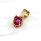 Colgante chatón corazón Rubí Oro 18k  - Miniatura 3