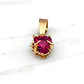 Colgante chatón corazón Rubí Oro 18k  - Miniatura 2