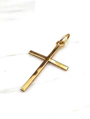 Colgante cruz palo 3.8 cm Oro 18k
