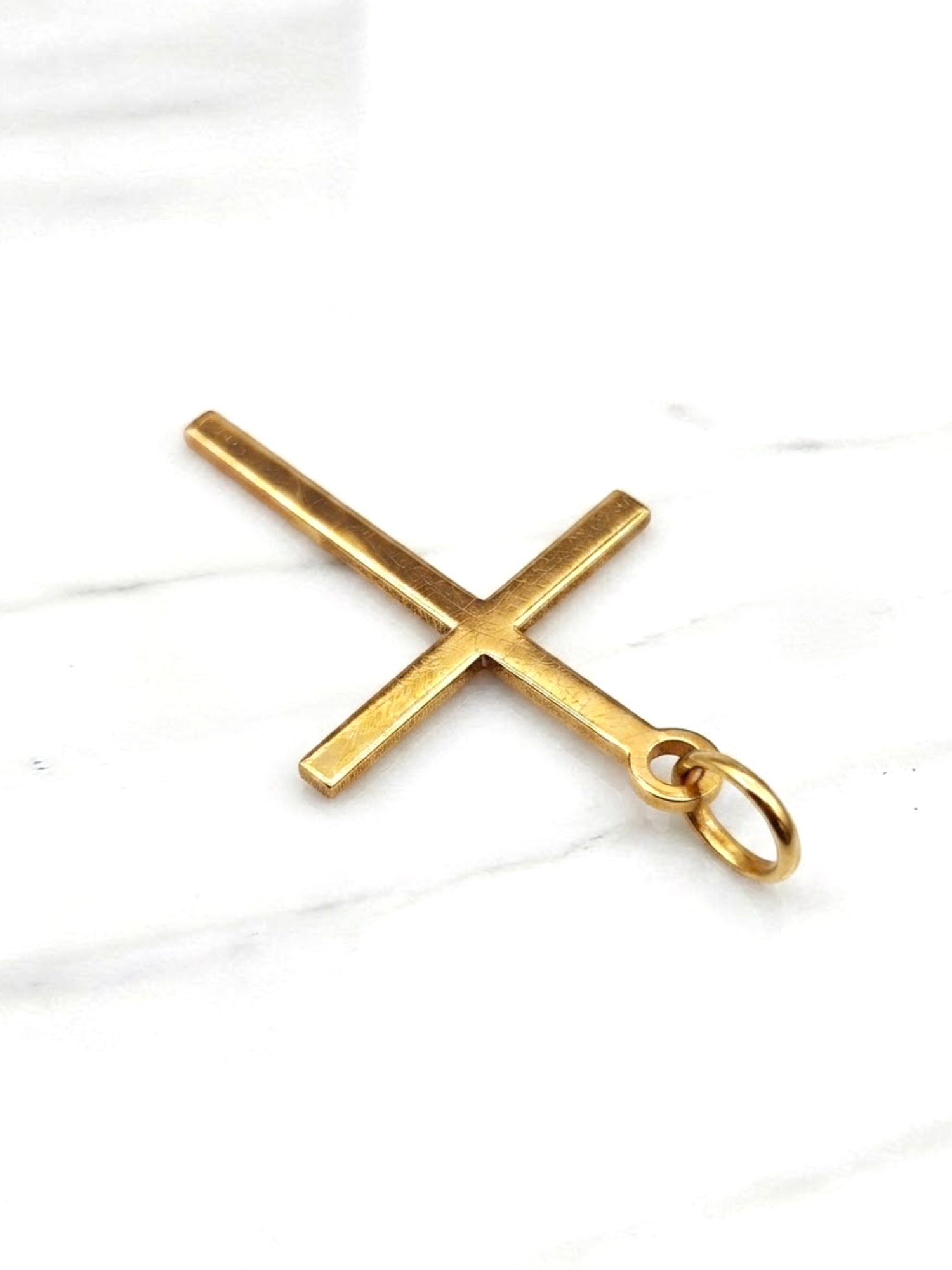 Colgante cruz palo 3.8 cm Oro 18k 3