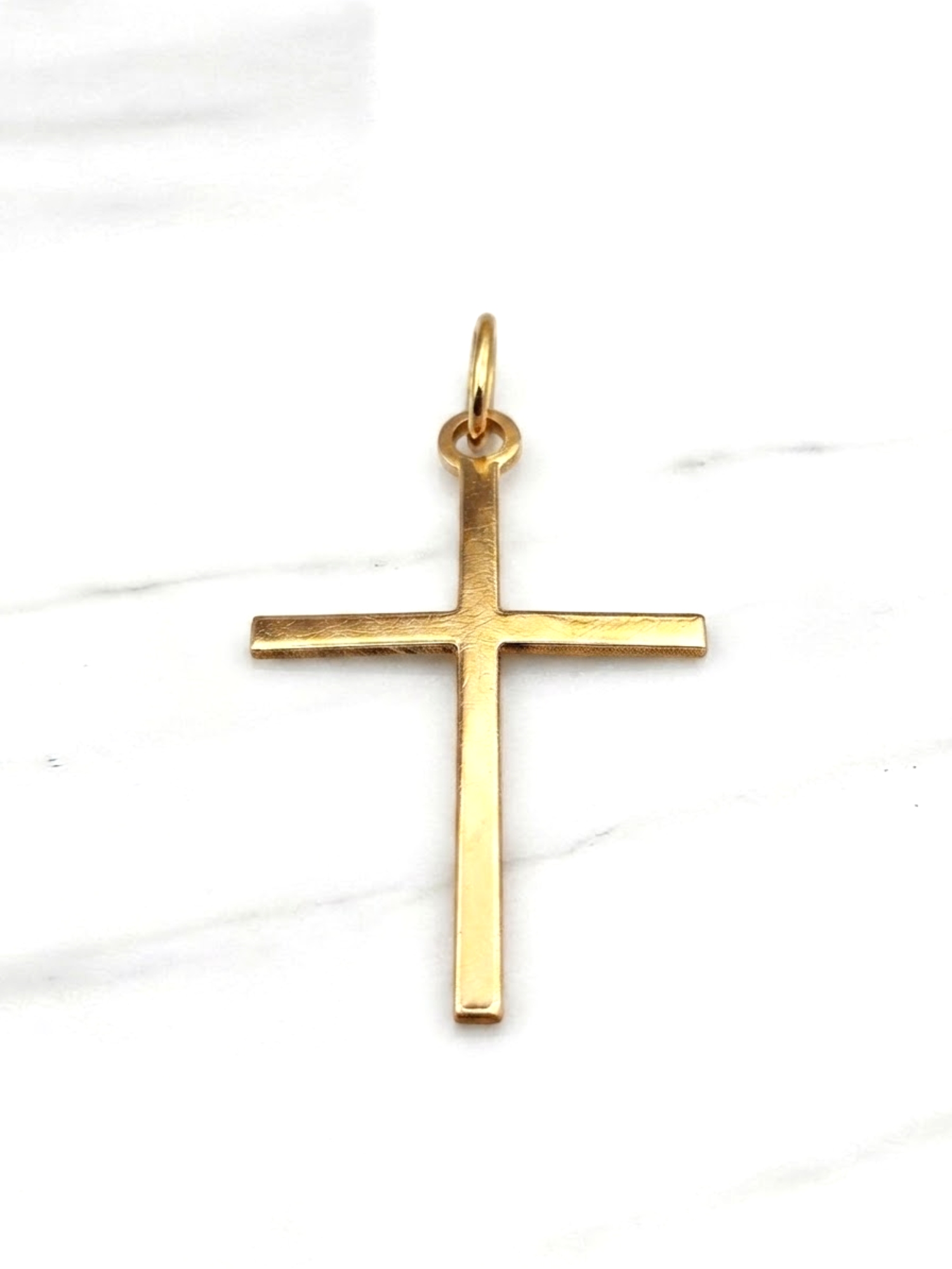 Colgante cruz palo 3.8 cm Oro 18k 2