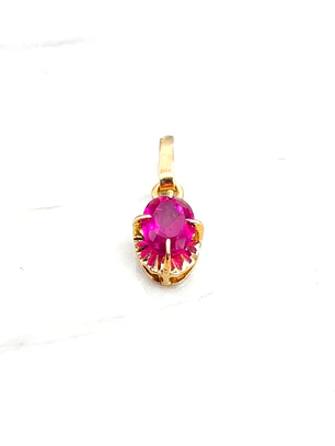 Colgante chaton ovalado Rubi 1.7 cm Oro 18k 