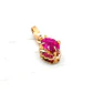 Colgante chaton ovalado Rubi 1.7 cm Oro 18k  - Miniatura 3
