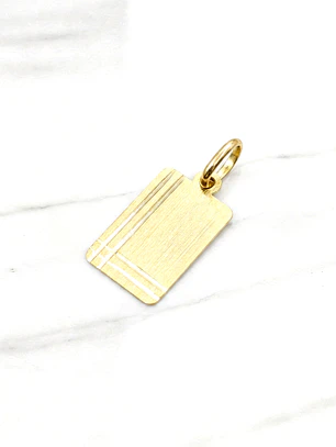 Colgante placa tallada 2.4 cm Oro 18k