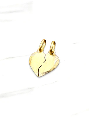 Colgante corazón partido mediano Oro 18k