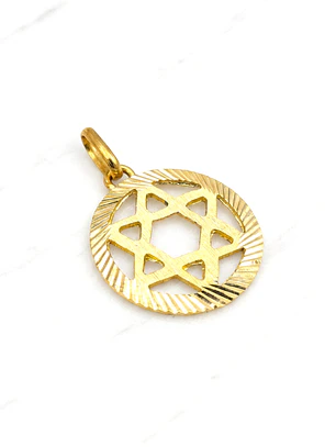 Colgante estrella de David esfera grande Oro 18k