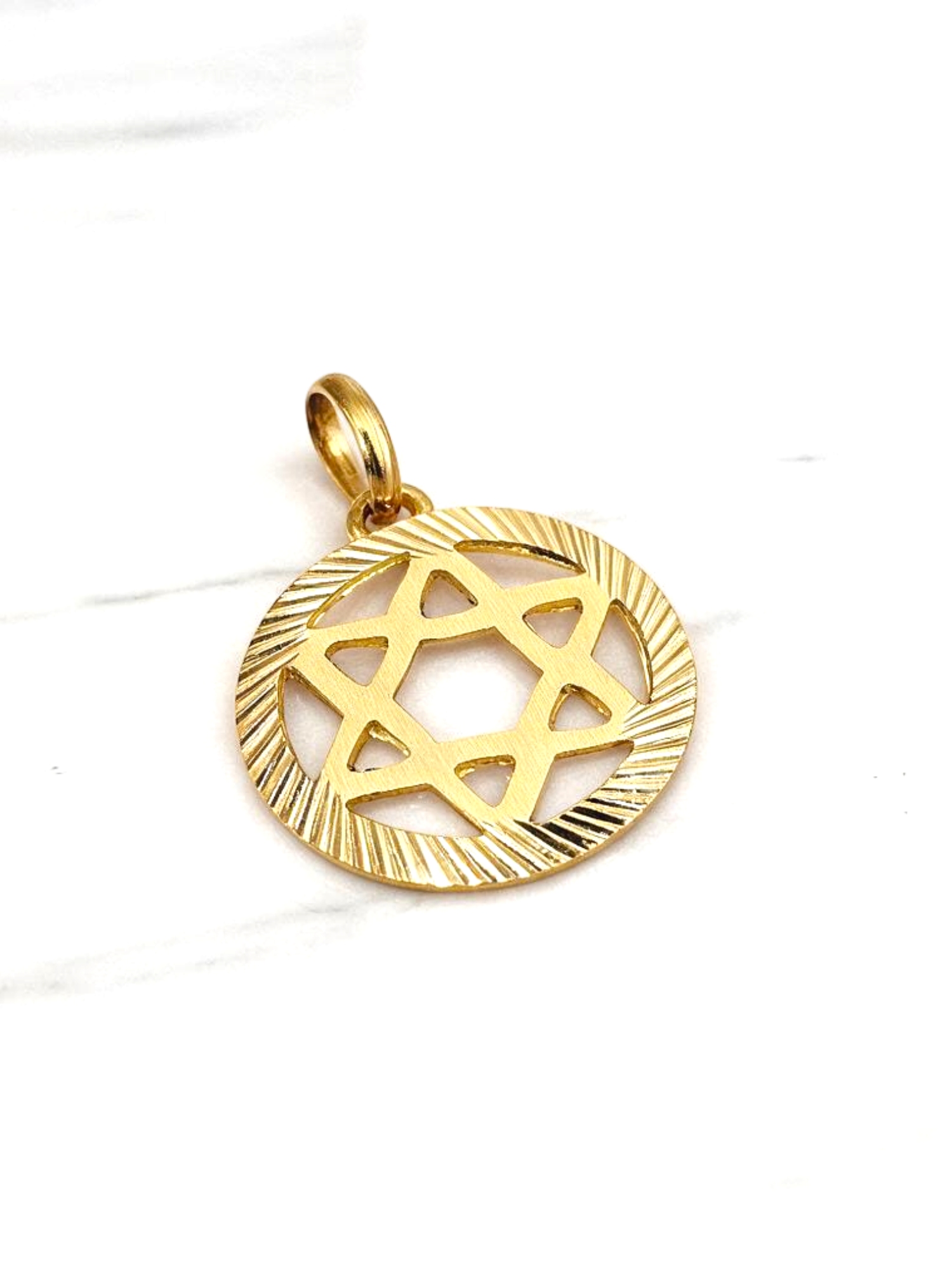 Colgante estrella de David esfera grande Oro 18k 3