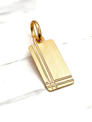 Colgante placa rectangular mediana Oro 18k