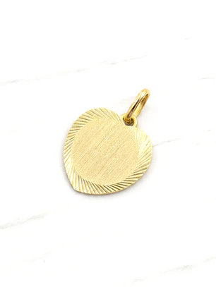 Colgante corazón satinado mediano Oro 18k