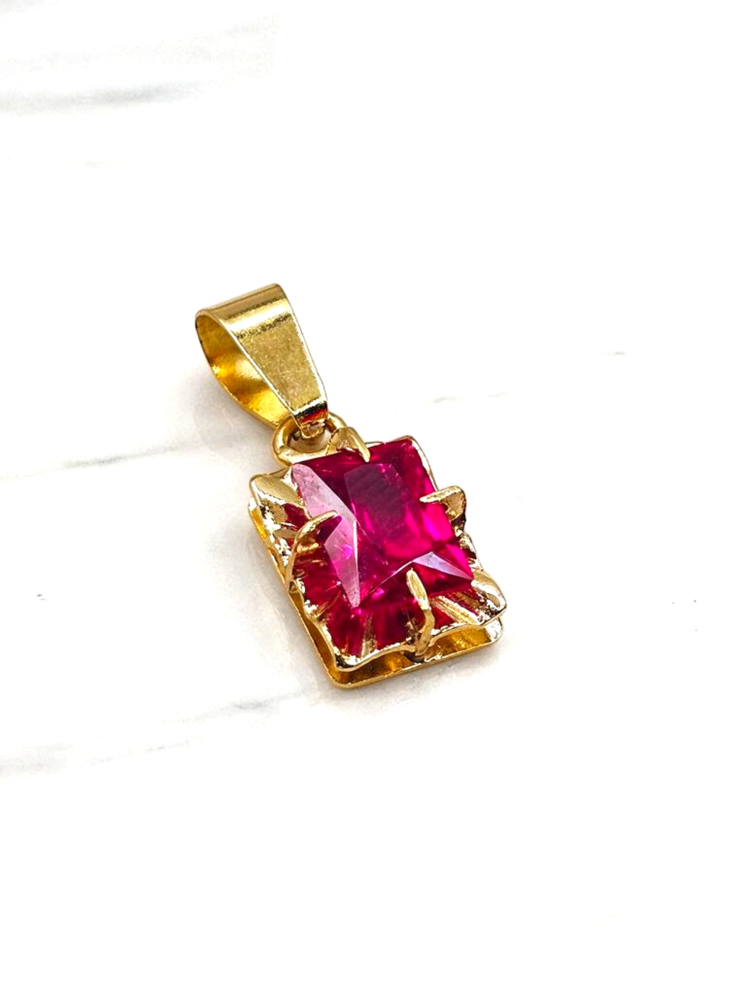 Colgante chatón cuadro rubí Oro 18k 2
