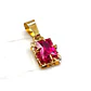 Colgante chatón cuadro rubí Oro 18k - Miniatura 2