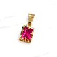 Colgante chatón cuadro rubí Oro 18k - Miniatura 3