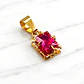 Colgante chatón cuadro rubí Oro 18k - Miniatura 4