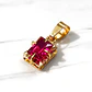Colgante chatón cuadro rubí Oro 18k - Miniatura 1