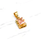 Colgante chatón cuadrado rosa de francia mediano Oro 18k - Miniatura 3