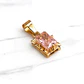 Colgante chatón cuadrado rosa de francia mediano Oro 18k - Miniatura 1