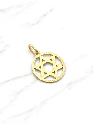 Colgante estrella de David esfera mediana Oro 18k