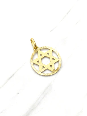 Colgante estrella de David esfera mediana Oro 18k