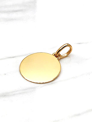 Colgante disco 1.6 cm Oro 18k