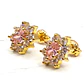 Aros lady Rosa de francia con circones Oro 18k - Miniatura 1