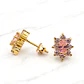 Aros lady Rosa de francia con circones Oro 18k - Miniatura 4