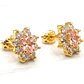 Aros lady Rosa de francia con circones Oro 18k - Miniatura 2