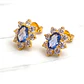 Aros lady aguamarina con circones Oro 18k - Miniatura 2