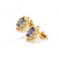 Aros lady aguamarina con circones Oro 18k - Miniatura 3