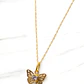 Cadena eslabón limado 50 cm con mariposa circon Oro 18k - Miniatura 1
